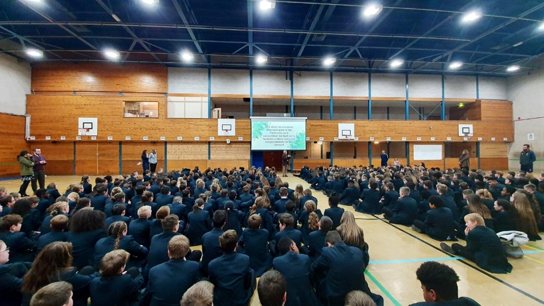 Addressing pupils at Holmleigh Park 
