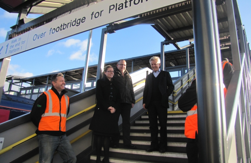 Richard opening the new canopy with station staff