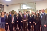 Richard with pupils from the Crypt School